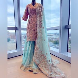 Pastel Silk Lehenga with Rich Gotta Patti Work!